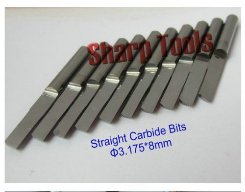10pcs straight cutters cnc router bits pvc wood mdf abs acrylic  3.0mm 8mm for sale