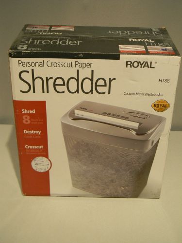 NEW Royal HT88 Shredder 8-Sheet Full Size Cross Cut with Wire Mesh Basket