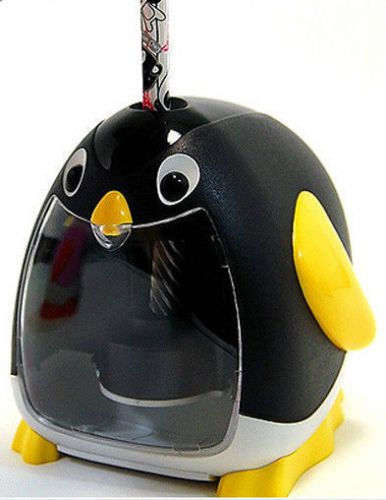Pencil sharpener battery operated electric safety for kids gift office - penguin for sale