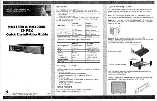 MAX1000 IP PBX - Phone System