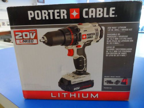 Porter Cable PCC601LB 1/2 Inch 20V Max Drill Driver Kit NEW