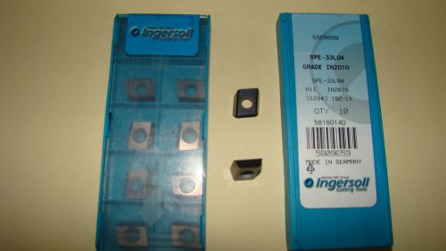 Ingersoll SPE-33L04 Carbide Inserts, New, (1) Box with 10 Inserts