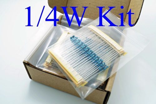 50 Values 1? - 10M? Assortment Kit Metal Film Resistor 0.25W 1%, x500 pcs Ohm