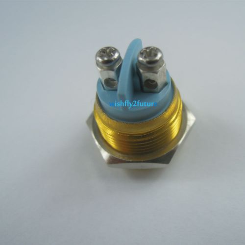 2x gold 16mm anti-vandal button momentary stainless steel push button switch for sale