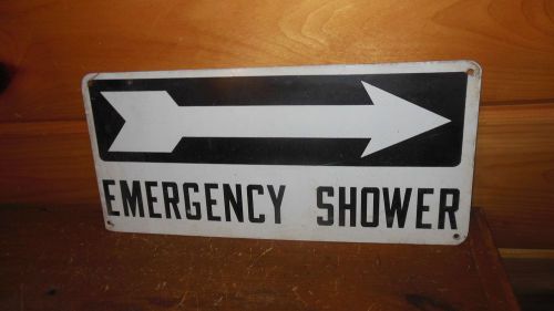Vintage metal &#034; emergency shower &#034; sign for sale