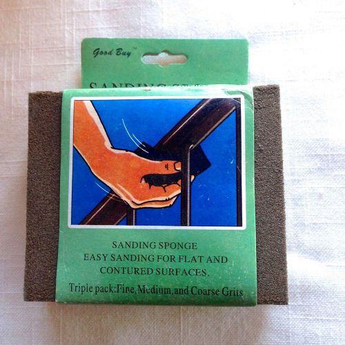 Good buy triple pack fine medium coarse grit sanding wet dry sponges for sale