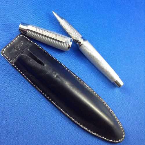 Breitling Luxury Silver Rollerball Pen With Leather Etui Baselworld 2015