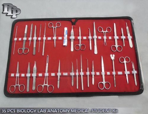 35 PCS BIOLOGY LAB ANATOMY MEDICAL STUDENT DISSECTING KIT + SCALPEL BLADES #15