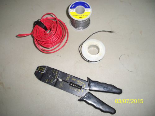 Wire Cutters/Strippers &amp; 2 Spools of Assorted Wire &amp; 1 Spool of Solder Wire