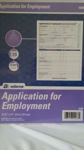 1137 ADAMS APPLICATION FOR EMPLOYMENT  25 FORMS 9288