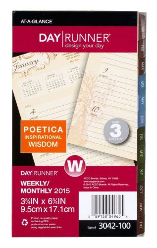 Day Runner Poetica Weekly/Monthly Planner Refill 2015, 3.5 x 6.75  (3042-100)