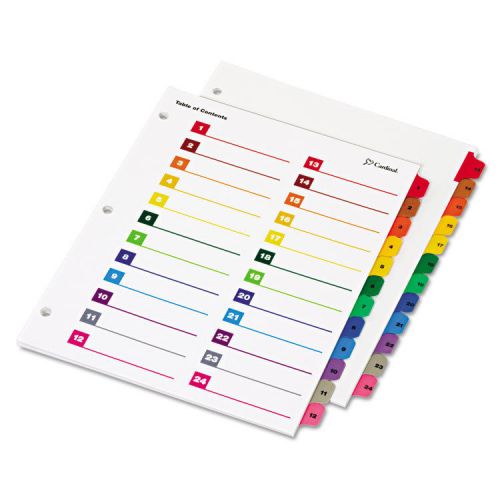 Onestep printable table of contents/dividers, 24-tab, 11 x 8 1/2, multicolor for sale