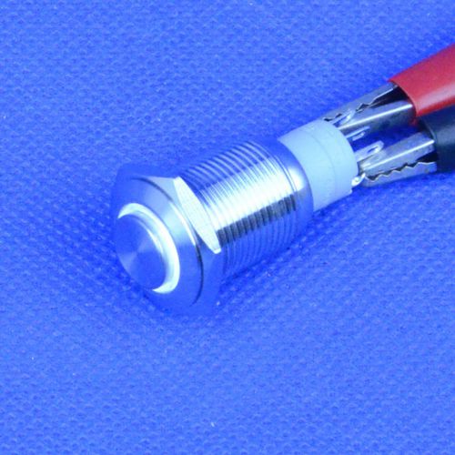 IP67 waterproof 16mm white led circle latching push button switch flanged head