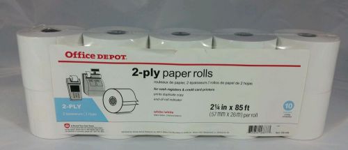 CASH REGISTER PAPER 2-PLY PAPER Rolls 2 1/4 in x 85 ft. OFFICE DEPOT white/white