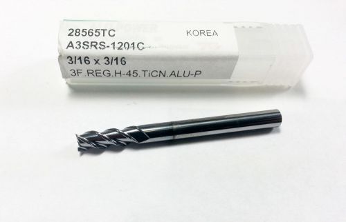 3/16&#034; yg alu-power carbide ticn 3 flute for aluminum end mill (n 707) for sale