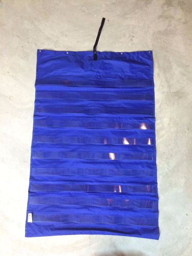 Essential Pocket Chart, 10 Clear Pockets, Grommets, Blue, 33x50