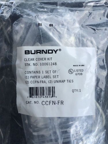 New Burndy Clear Cover Kit (1) Type CCFN-FR Stock# 10061248