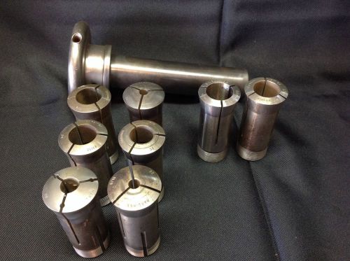 Unmarked Lathe Index Head Collet Closer for 5C Collets.Lot of 8 Collets included