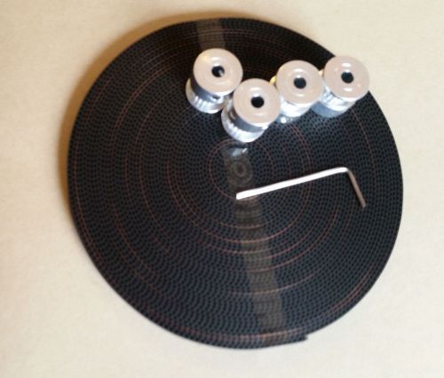 10 meters 3d printer gt2 timing belt, 2mm pitch, 6mm width. and 4 pully 5mm bore for sale