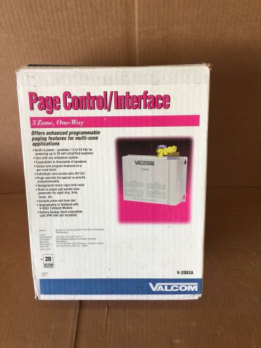 Valcom V-2003A Page Control Interface 3 Zone, 1 Way for Phone System New