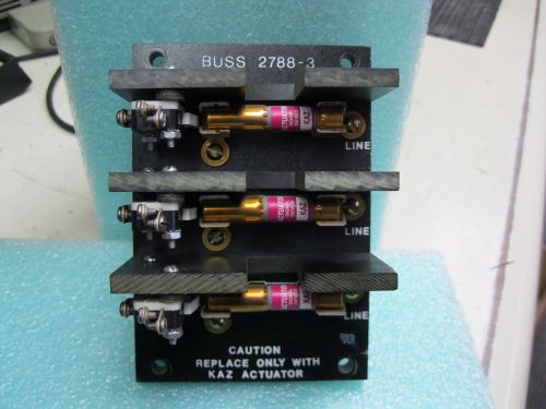Buss 2788-3 blown fuse indicator with (3) Buss KAZ acctuator cartridges