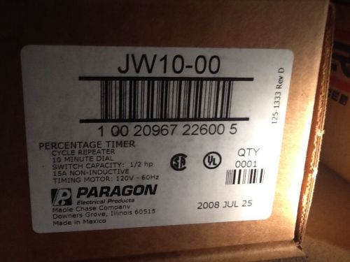 Hard to find, NEW OLD STOCK,  PARAGON JW10-00    Percentage Timer
