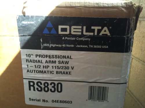 DELTA 10&#034;PROFESSIONAL RADIAL ARM SAW RS 830