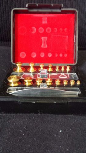 Troemner pharmacy calibration brass weight set for sale