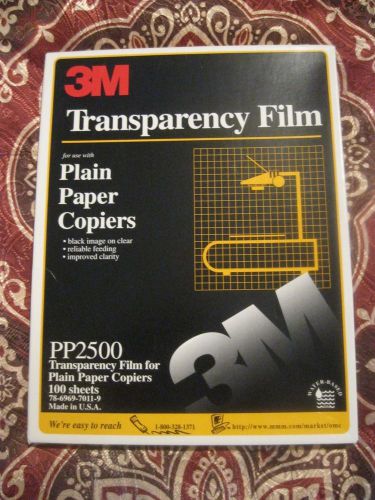 3M PP2500 Transparency Film for Plain Paper Copiers Open Box (98 unused sheets)