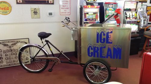 Brand New Workman Tricyle Stainless Steel Ice Cream Cart with Umbrella