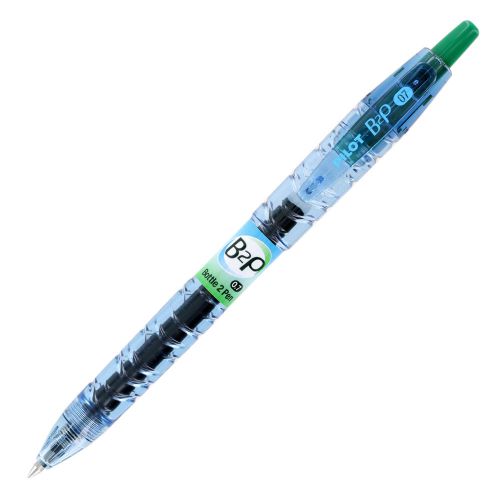 Pilot B2P Retractable Gel Ink Pen, Fine Point, 0.7mm, Green Ink, Each (31620)