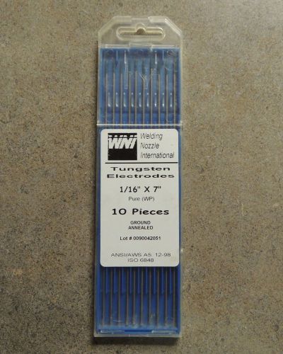 New WNI Tungsten Electrodes 1/16 x 7  Pure Grounded Annealed 10 Piece