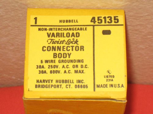 Hubbell 45135 Variload Twist-Lock Connector 5-Wire Grounding 30A, 250V/600V