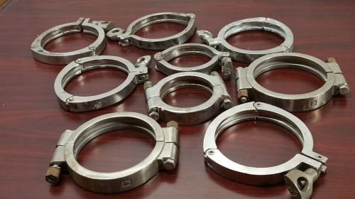 LOT OF 9  TRI-CLOVER STAINLESS HIGH PRESSURE TRI-CLAMPS