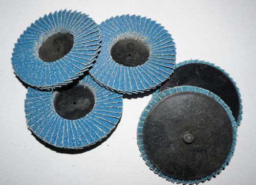 10pc 60Grit 2&#034; Mini  Flap Discs Zirconia sandpaper  Roloc Type quick change disc