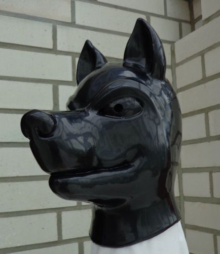 TOP studio heavy rubber latex mask rare gum DOG pet play