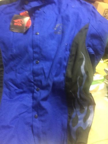 Revco BSX BXRB9C-XL Stryker Blue FR Welding Jacket with Blue Flames X-Large