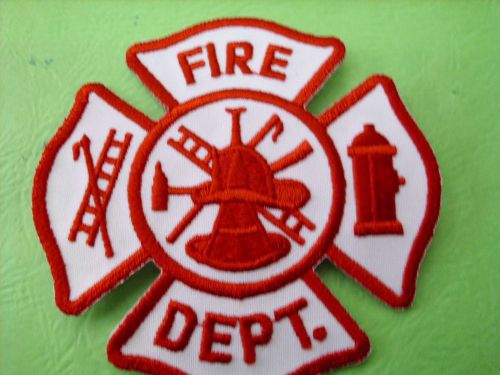 FIRE DEPT RED MALTESE CROSS  3 3/4 X 3 3/4&#034;   PATCH