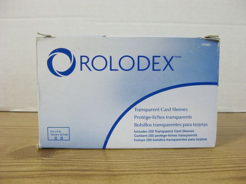 Rolodex 3x5 Transparent Card Protector Sleeves - Open box with 220 sleeves