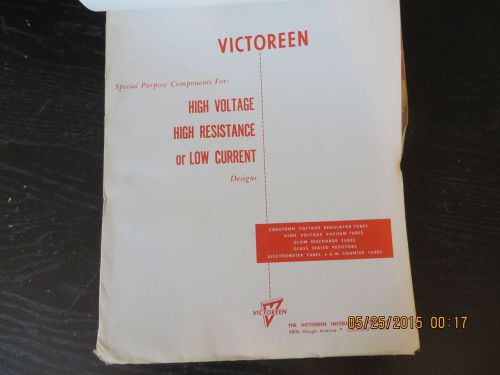 1963 VICTOREEN HIGH VOLTAGE HIGH RESISTANCE VACUUM TUBES &amp; RESISTERS BROCHURES