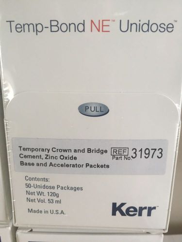 Kerr TempBond NE Unidose 50 Pack Temporary Dental Cement Temp Bond 1 Box