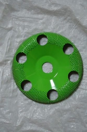 Saburr-tooth 4” donut wheels (round face) w/holes dw490h 5/8 bore green coarse for sale