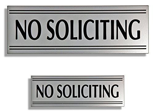 JP Signs - Two No Soliciting Signs - Double Doorkeeper - Small &amp; Big Sign: 9 X