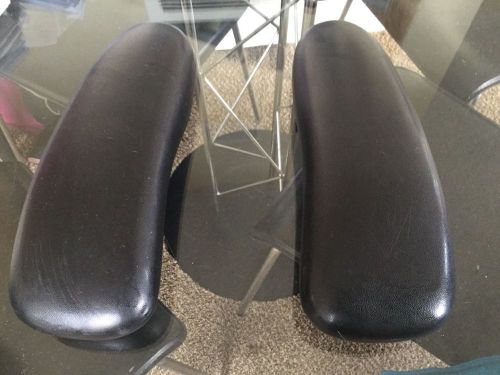 Herman Miller Aeron Chair Vinyl Arm Pads Black Pair
