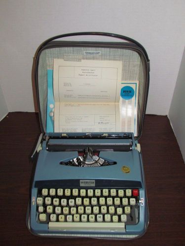 WEBSTER XL-500 MANUAL PORTABLE TYPE WRITER  MINT CONDITION CHECK!!!