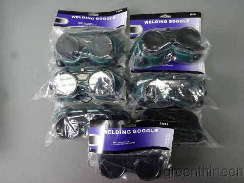 Lot of 7 new welding safety goggle flip up protective welder gear glasses green for sale