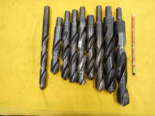 LOT of 9 REDUCED SHANK DRILL BITs lathe mill drilling tool VARIOUS SIZES