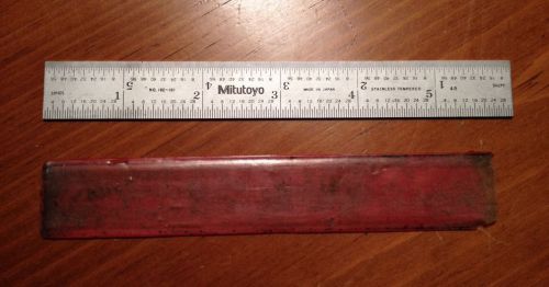 Vintage Mitutoyo Stainless Tempered Ruler No. 182-101 8ths 16ths 32nds 64ths