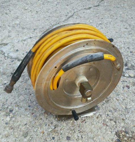 Sage systems stainless steel hose reel w/ high pressure hose for sale