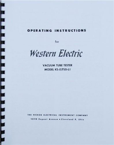 Western-Electric KS-15750-L1 Manual w/Cal.&amp; Tube Data